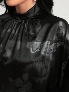 Al Najma Fashionable Floral Sequin & Glitter Print Dress, Suitable For Casual, Evening, Commute And Daily Wear