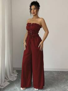 Elenzga 女士休闲通勤条纹连体裤 - 彩色 - 查看 3