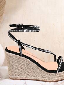 SHUZIA 女士坡跟厚底涼鞋 - 黑色 - 查看 5