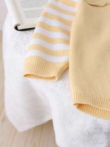 Toddler Girls' Cute Knitted Romper, Spring/Autumn - Yellow - View 5