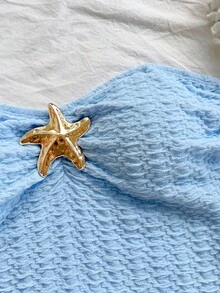 Soleia 女士海星装饰修身连体衣，适合海滩度假、约会、下午茶、假日、音乐节等场合，波西米亚风格 - 淺藍色 - 查看 5