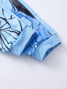 SHEIN ChillGRL Teen Girl 2pcs Cartoon Print Hoodie Jacket And Pants Set - Blue - View 7