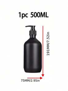 1 件装哑光黑色 PET 皂液器皂液器、带泵的台面乳液瓶、浴室乳液液体皂液器、洗手液容器、浴室台面泵式分配器、可再填充洗发水沐浴露护发素空瓶、浴室配件 - 彩色 - 查看 9