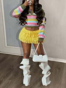 Slaydiva Mùa thu sớm mới, Mùa thu và mùa đông trở lại trường, Lễ hội âm nhạc, Lễ hội hóa trang, Phong cách đường phố thường ngày, Buổi hẹn hò gợi cảm hàng ngày, Người nổi tiếng bán chạy nhất trên Internet, Phong cách đường phố, Y2K, Cổ chữ V, Tay dài, Ngắn, Áo len sọc nhiều màu, Áo móc, Áo len đan, Áo len hòa nhạc cho phụ nữ Halloween Sinh nhật cho phụ nữ - Nhiều màu - Xem 8