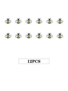 12pcs White Bumble Bee Embroidered Iron-On Patches For DIY Sewing And Crafts - Yellow - View 9