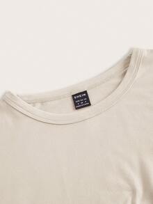 SHEIN EZwear 4pcs/Set Casual Solid Color Versatile Round Neck Short Sleeve Women's T-Shirt, Fitted Style, Suitable For Summer - Multicolor - View 6