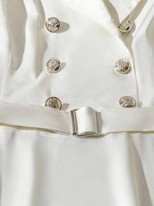 Regalyn Vestido de manga larga unicolor elegante de talla grande, adecuado para