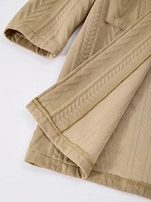 SHEIN Explorewe HYPEME Zestaw dla dziewczynek w wieku 1/2 lat, płaszcz midi z kieszeniami w kolorze khaki i kombinezon bez rękawów, 2 części, strój na co dzień, odpowiedni na wyjścia, podróże i wakacje - Kolor khaki - Zobacz 8