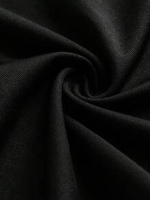 SHEIN Tween Girl Solid Color Ruched Bust Sweet Girl's School Casual Shrug T-Shirt, Suitable For Back-To-School, Cute, Holiday Family Outdoor Fall Picnic, Everyday Wear