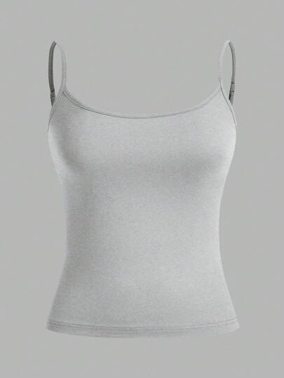 SHEIN EZwear 女式紧身吊带背心，无袖短款上衣，黑色、灰色、酒红色，性感合身，适合夏季
