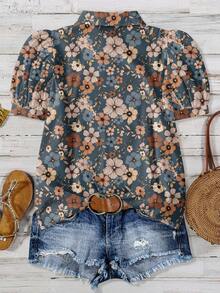 EMERY ROSE 大码休闲花卉印花衬衫，适合夏季 - 彩色 - 查看 2