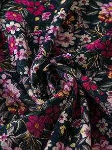 EMERY ROSE Áo sơ mi có cổ chữ V in cỡ lớn, quần áo mùa hè thông thường - Màu tím - Xem 6