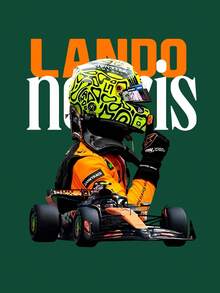 Manfinity Dauomo Men's Regular Racing Personalized Colorful Casual Minimalist Style English Slogan Graphic Print Round Neck Short Sleeve T-Shirt - Green - View 3