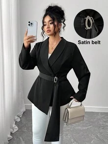 Elenzga Mai fuori moda: Gotico Prep con un tocco di Mercoledì. Abbraccia la tua moda femminile dark inner shadow. Blazer elegante da donna di taglia grande con tessuto strutturato e decorazioni floreali, adatto per tornare a scuola, laurea, vacanze, San Valentino, festival musicali, festa della mamma, Ognissanti, Ringraziamento, Pasqua, Festa nazionale, ballo di fine anno, appuntamenti, stagione di matrimoni, attività all'aperto. - nero - Visualizzare 1