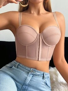Sujetador sencillo de unicolor para uso diario de mujer - Albaricoque - Ver 4