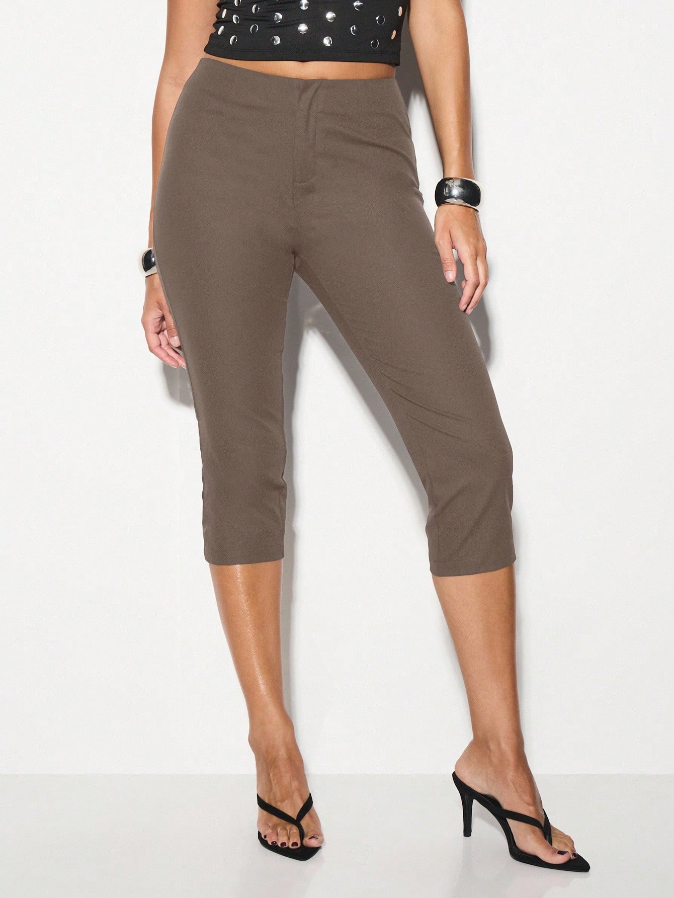 KIZN Leginsy Bengaline Capri z wysokim stanem
