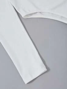 EMERY ROSE Solid Lang Sleeve Body & Ditsy Floral Split Thigh Skirt Fall Cloth For Women - Multicolor - View 6