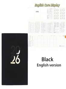 SHEIN 2026 年每日计划本、365 天日历笔记本、时间管理日记本（英语、西班牙语、葡萄牙语）、学校用品、返校 - 彩色 - 查看 24