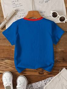 SCOOBY-DOO X SHEIN Young Boy Casual Cute Cartoon Dog & Slogan Graphic Short Sleeve T-Shirt, Summer - White - View 2