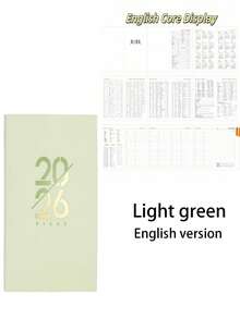 SHEIN 2026 年每日计划本、365 天日历笔记本、时间管理日记本（英语、西班牙语、葡萄牙语）、学校用品、返校 - 彩色 - 查看 14