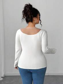 Elenzga Plus Size Mesh Patchwork Applique Elegant Long Sleeve Pullover Sweater Winter Fall Autumn