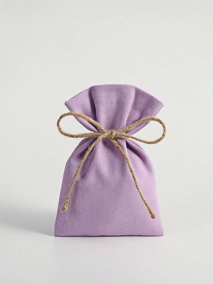 SHEIN 10 Piezas de bolsas de lona con cordón, bolsas para envolver regalos, bolsas de almacenamiento para joyas/cosméticos/electrónicos, detalles para bodas, disponible en múltiples colores y tamaños - Multicolor - Ver 1