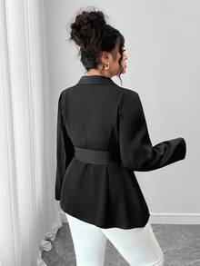 Elenzga Mai fuori moda: Gotico Prep con un tocco di Mercoledì. Abbraccia la tua moda femminile dark inner shadow. Blazer elegante da donna di taglia grande con tessuto strutturato e decorazioni floreali, adatto per tornare a scuola, laurea, vacanze, San Valentino, festival musicali, festa della mamma, Ognissanti, Ringraziamento, Pasqua, Festa nazionale, ballo di fine anno, appuntamenti, stagione di matrimoni, attività all'aperto. - nero - Visualizzare 2