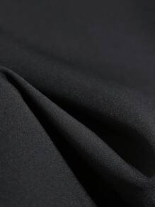 GlowEve Chaqueta blazer de manga larga con decoración de lazo y ribete blanco, elegante y nueva para mujer - Negro - Ver 6