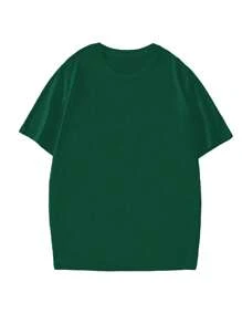 Manfinity Dauomo Men's Regular Racing Personalized Colorful Casual Minimalist Style English Slogan Graphic Print Round Neck Short Sleeve T-Shirt - Green - View 2