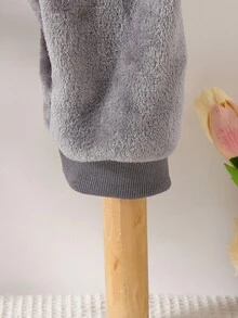 女婴灰色和粉色心形图案长袖连体睡衣 - 灰色 - 查看 5