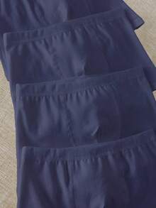 4条装男童纯白色简约休闲透气棉质三角裤内裤 - 藍色 - 查看 6