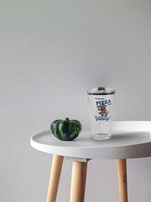 TOM & JERRY X SHEIN Gelas Kaca Kantor 450ml, Mug Bening Bergambar Kartun untuk Kopi, Teh, Jus di Meja Kerja – Teman Kerja yang Menyenangkan - MultiWarna - View 2