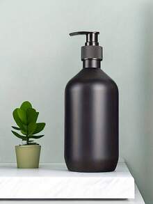 1 件装哑光黑色 PET 皂液器皂液器、带泵的台面乳液瓶、浴室乳液液体皂液器、洗手液容器、浴室台面泵式分配器、可再填充洗发水沐浴露护发素空瓶、浴室配件 - 彩色 - 查看 2