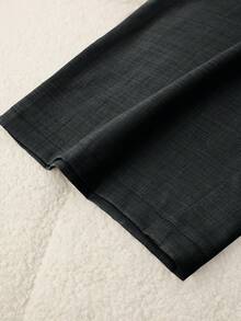 GlowEve CURVE 大码女式休闲撞色腰带直筒裤 - 深灰色 - 查看 4