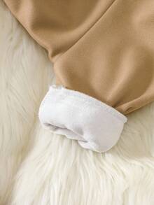 SHEIN 2件套纯棉婴儿休闲裤，卡其色和米色，百搭，时尚，可爱，柔软，舒适的外套 - 彩色 - 查看 6