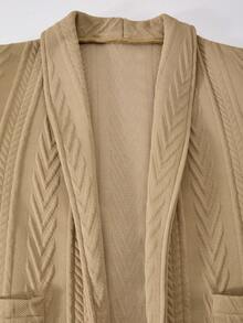 SHEIN Explorewe HYPEME Zestaw dla dziewczynek w wieku 1/2 lat, płaszcz midi z kieszeniami w kolorze khaki i kombinezon bez rękawów, 2 części, strój na co dzień, odpowiedni na wyjścia, podróże i wakacje - Kolor khaki - Zobacz 6