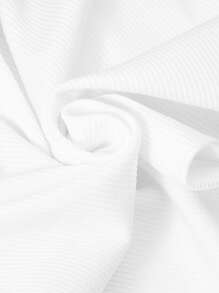 SHEIN Explorewe 青少年女孩长袖仿层网眼和罗纹拼布 T 恤