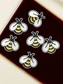 12pcs White Bumble Bee Embroidered Iron-On Patches For DIY Sewing And Crafts - Yellow - View 1