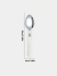 Cirelle Thickened Stainless Steel Cutlery Set With Plastic Handle – Kitchen Tableware Flatware Cutlery Set (Steak Knife, Fork, Spoon, Teaspoon) | Cutlery,Dinner Set,Kitchen Accessories,Spoon And Fork Set - Multicolor - View 8
