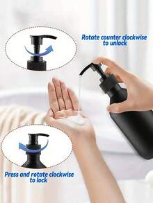 1 件装哑光黑色 PET 皂液器皂液器、带泵的台面乳液瓶、浴室乳液液体皂液器、洗手液容器、浴室台面泵式分配器、可再填充洗发水沐浴露护发素空瓶、浴室配件 - 彩色 - 查看 5