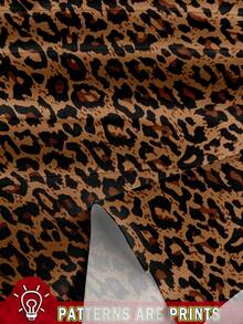 EMERY ROSE 大码女装日常休闲度假粉色V领小飞袖度假风豹纹宽松衬衫，女士夏装，女士度假服装，女士夏装，女士外出上衣，可爱夏季上衣，女士夏装 - 棕色 - 查看 3