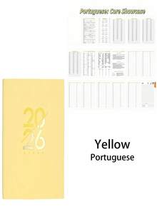 SHEIN 2026 年每日计划本、365 天日历笔记本、时间管理日记本（英语、西班牙语、葡萄牙语）、学校用品、返校 - 彩色 - 查看 27