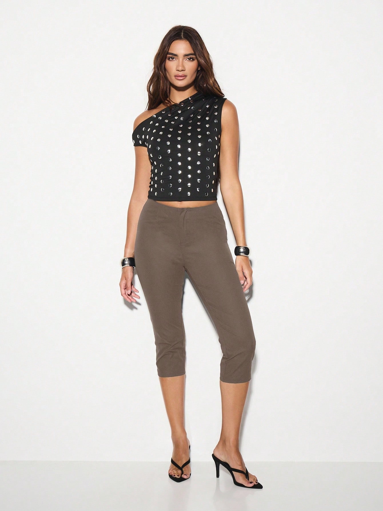 KIZN Leginsy Bengaline Capri z wysokim stanem