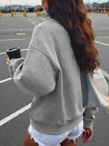 Lalippa Women's Casual Loose Fit Half-Zip Pullover Sweatshirt, Christmas