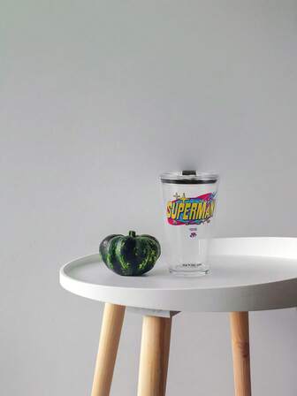 SUPERMAN X SHEIN 450ml bokstavsgrafik i glas, tecknad superhjälte presentmugg för födelsedag, jul, fars dag, vatten, juice och kaffe för hem och kontor