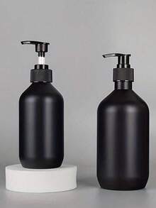 1 件装哑光黑色 PET 皂液器皂液器、带泵的台面乳液瓶、浴室乳液液体皂液器、洗手液容器、浴室台面泵式分配器、可再填充洗发水沐浴露护发素空瓶、浴室配件 - 彩色 - 查看 1