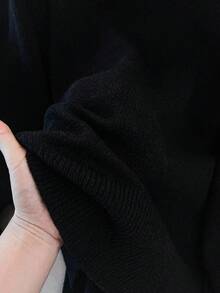 Regalyn Elegancki sweter z perłowym dekoltem i długim rękawem w dużym rozmiarze