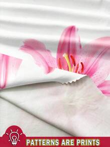 Soleia Women's Floral Print Asymmetrical Hem Sleeveless Ruched Vacation Blouse - White - View 3