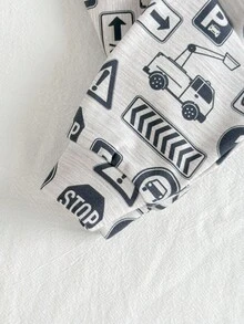 Cozy Pixies 2 pezzi Set pigiama neonato, maglietta a girocollo in maglia morbida con stampa di auto cartoni animati e pantaloni lunghi a vita elastica, vestibilità aderente