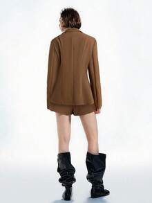 LYSMO Bộ vest đính đinh tán màu nâu - Thu/Đông - Tiệc tùng/Y2K - màu nâu - Xem 2